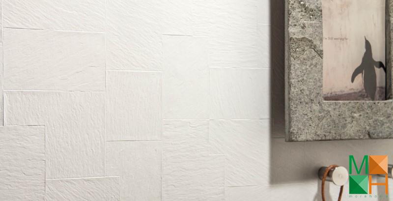 Giấy dán tường Nhật Bản giả gạch màu trắng hiện đại P115_02_6236_6237_6591
