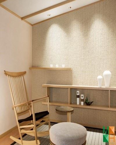Giấy dán tường Nhật Bản giả vải màu ngà P198_01_6450_6451_6580