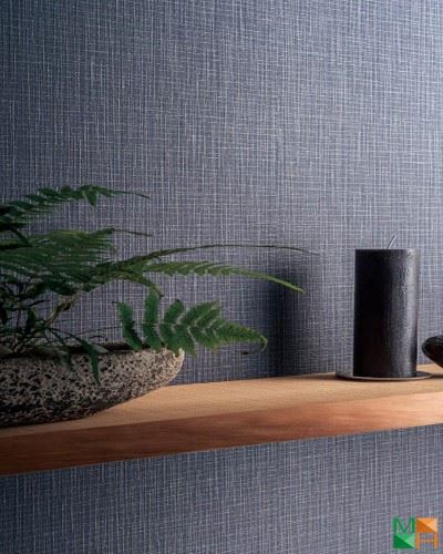 Giấy dán tường Nhật Bản giả vải màu xanh P011_01_6447
