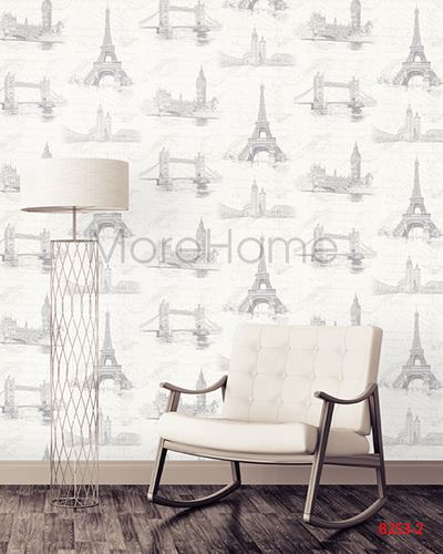 Giấy dán tường Hàn quốc tháp Eiffel 8253-2
