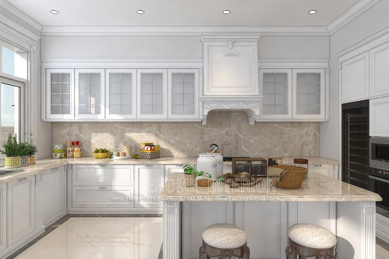 Thiết kế nội thất tủ bếp biệt thự song lập Vinhomes Imperia Hải Phòng sang trọng Thiết kế tủ bếp đẹp