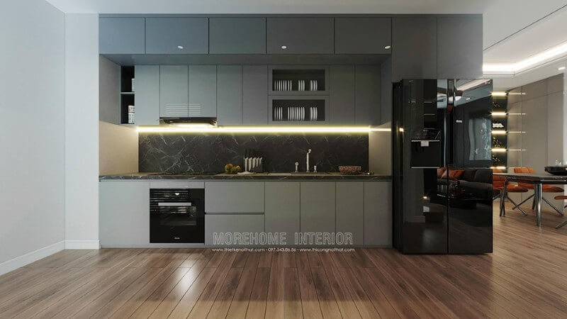 Mẫu tủ bếp gỗ công nghiệp đẹp phù hợp với mọi căn hộ chung cư Thiết kế tủ bếp chung cư